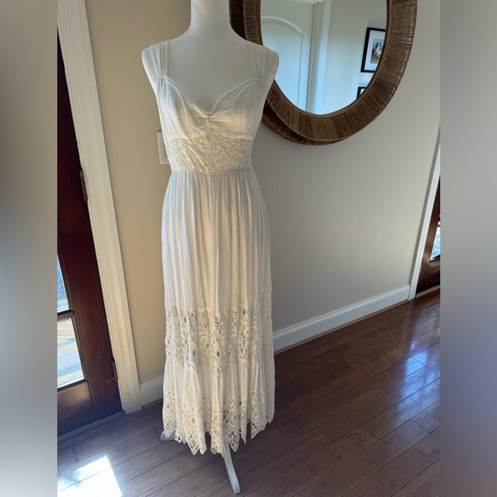Free People Boho white maxi dress